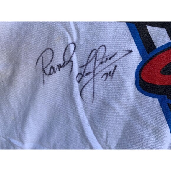 90s Myrtle Beach NASCAR Cafe white autographed tee streetwear Size M - Picture 4 of 8